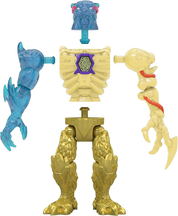MrBeast Lab Hybrids Multi Pack, Reveal Different Hybrid Parts to Create 2 Mix & Match Action Figures, Plus Parts of The Golden Panther Dragon, Fuse Beast Combinations, Lab-Bot vs GID Skeleton