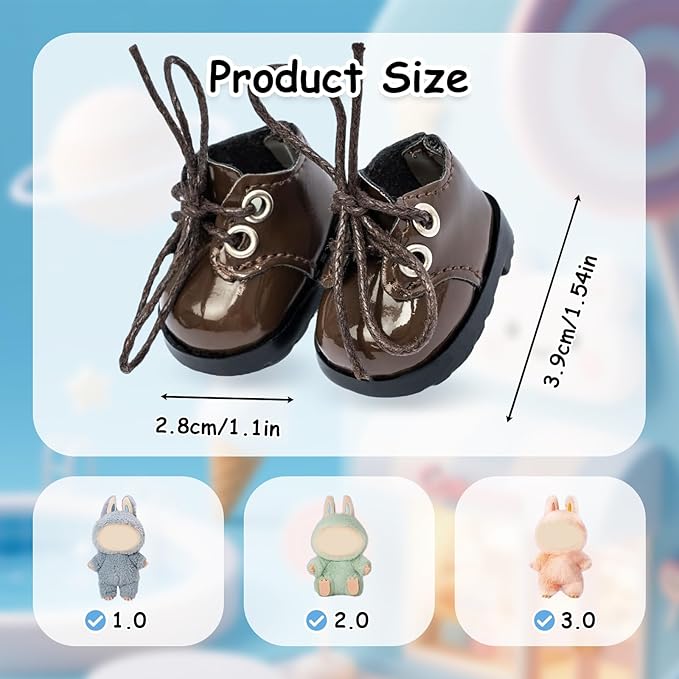 15-17cm Doll Shoes for 15-17cm Doll Boots, 5inch Doll Shoes Accessories Easter Gifts (Brown)