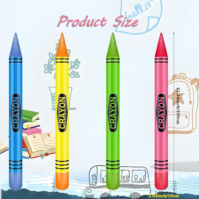 Giant Inflatable Crayons Balloon - Back To School Balloons Decorations - Party Supplies and Gifts - (4Crayons)