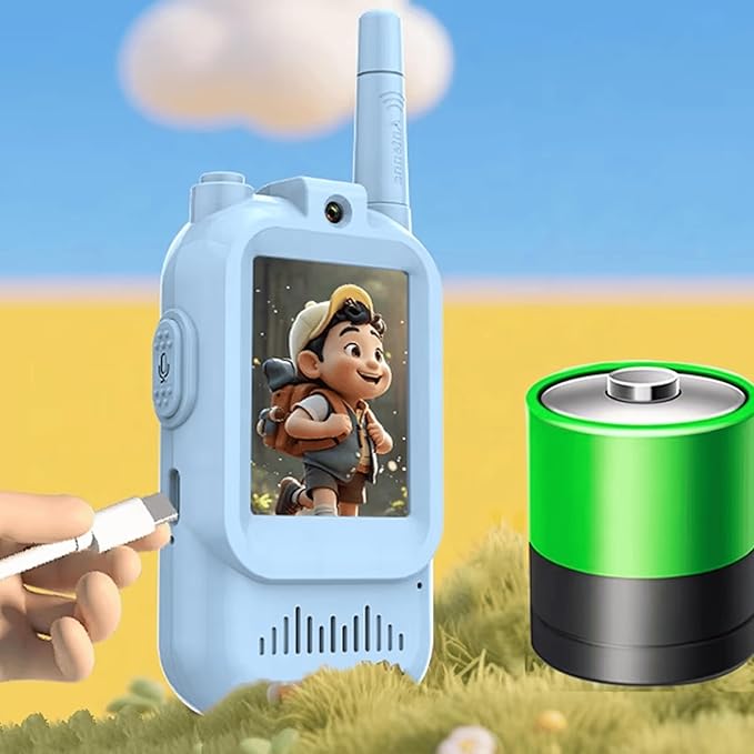 Video Walkie Talkies for Kids – 2 Pack Long Range Walkie Talkie Toys with Camera & Clear Sound – Rechargeable Kids Walkie Talkies for Outdoor Adventures, Camping, Hiking, Birthday Gifts Ages 3-12