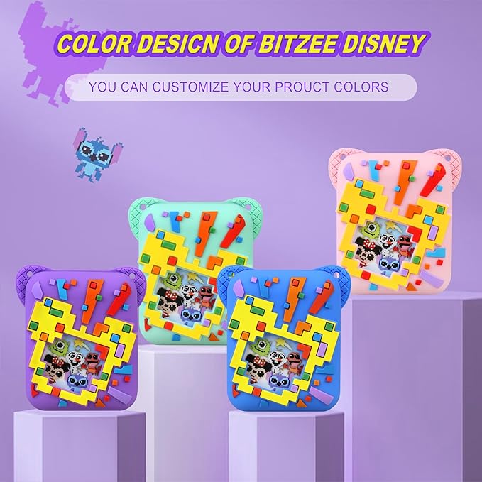 Silicone Cover Case for Bitzee Disney Interactive Toy, Soft Silicone Protective Bag, Protective Skin Sleeve for Bitzee Virtual Electronic Pets Accessories, Purple