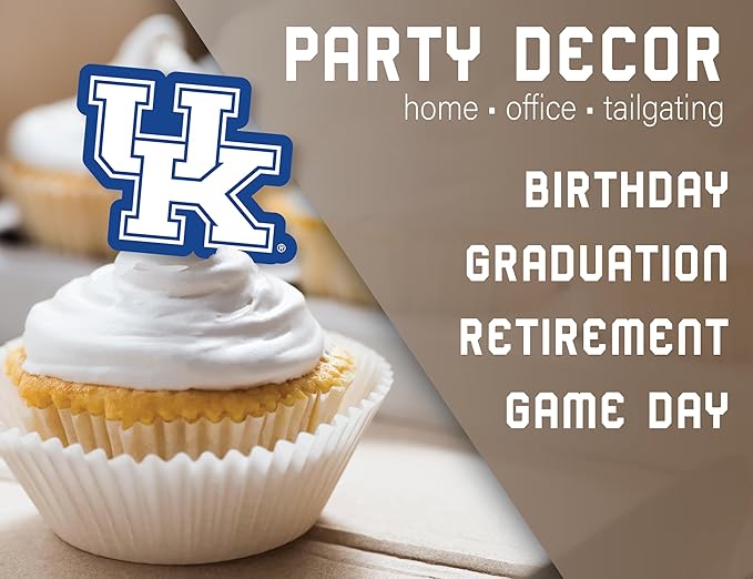 University of Kentucky Cupcake Topper Party Supplies for UK Football, Birthday, Graduation Party Decorations (24 Pieces) (Kentucky Wildcats)