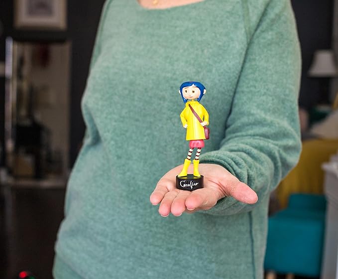 Surreal Entertainment Coraline in Rain Coat PVC Bobble Figure for Adults Only | Collectible Bobblehead Action Figure, Desk Toy Accessories | 5 Inches Tall