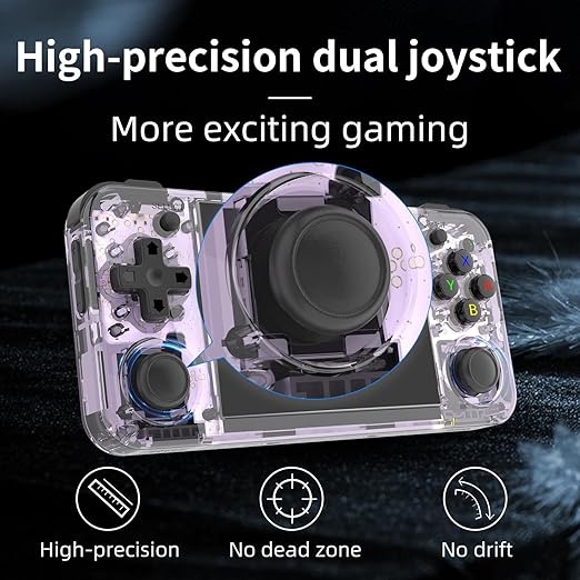 RG35XX H Retro Handheld Game Console Linux System 3.5''IPS Screen Built-in 64G TF Card with 3545+ Preinstalled Games RG 35XXH Portable Gaming Console RG35XXH Support 5G WiFi Bluetooth HDMI Purple