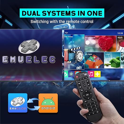 Kinhank Super Console X2 Pro Built-in 60,000+ Classic Games,Retro Video Console Compatible with 60+ Emulators, Android 9.0&Emuelec 4.6 Game System,4K UHD Output,2.4G/5G, BT 5.0,Gift for Friends