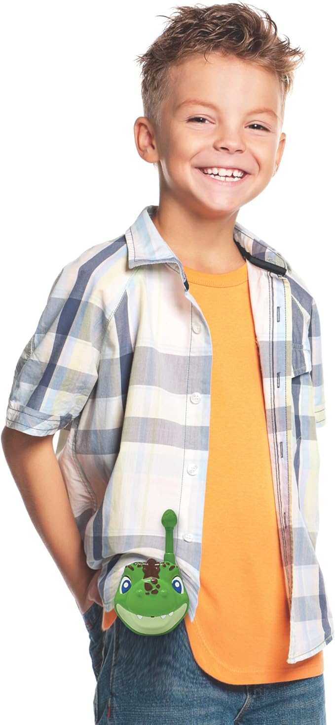 Lexibook, Dinosaur, Dinosaur 3D walkie-talkies, 500m Range, 2 Communication Channels, Belt Clip, Grey/Brown, TW18DINO