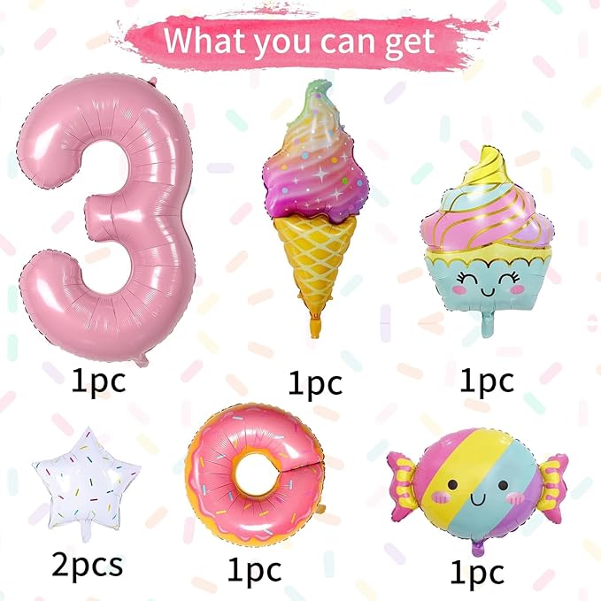 Donut 3rd Birthday Decorations for Birthday Party Decorations Party Supplies Backdrops for Girls