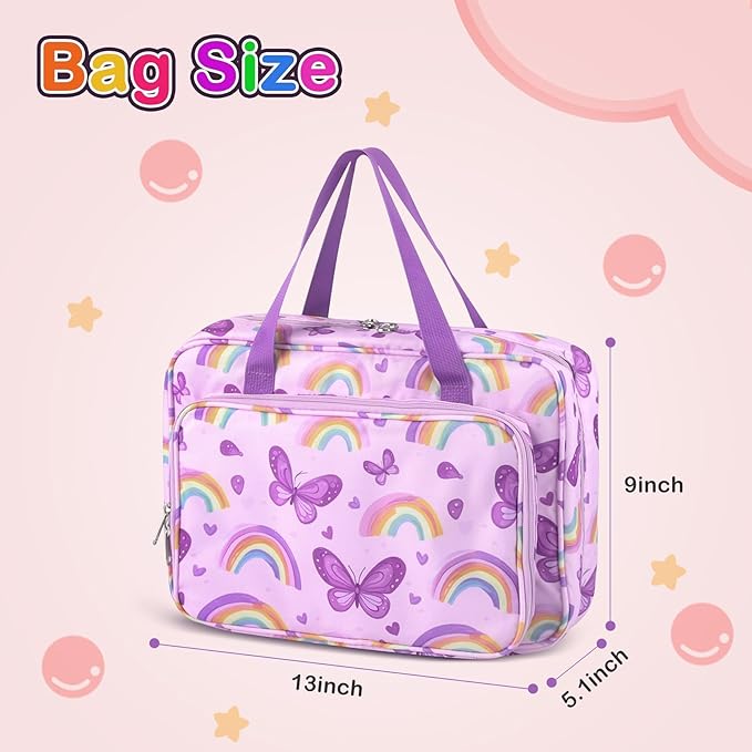 Doll Carrying Case Accessory Organizer Storage, Case to Hold Dolls and Clothes, Much Pocket for Doll’s Clothes, Accessories, Fits 6 Dolls & Accessories, Secure Straps Protect Dolls - Purple