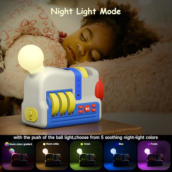 Toddler Storytelling Machine with Projector - Screen-Free Audio Player Toy for Kids - Bedtime Story Projector Set with 32 Books, Night Light & Sleep Sounds - Birthday Gift for 3-6 Year Olds