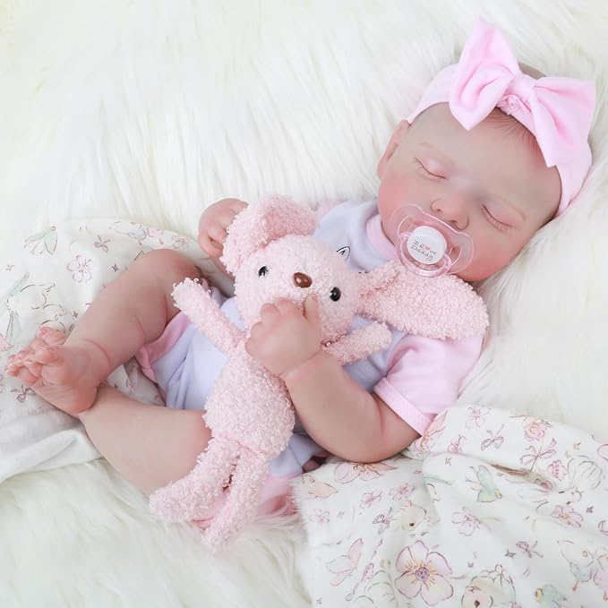 Realistic Reborn Baby Girl- 20 inch Full Vinyl Lifelike Newborn Baby Dolls, Realistic Real Life Baby Dolls Gift Set for Kids Age 3 +