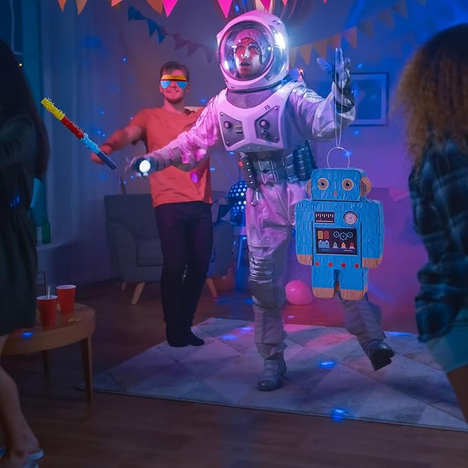 Robot Piñatas for Birthday Party Robot Party Piñata with Stick, Blindfold, Confetti for Adults Birthday Baby Shower Party Supplies