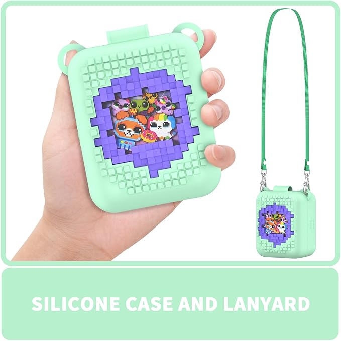 Soft Silicone Case for Bitzee Interactive Toy Digital Pet, Shockproof and Protective Carrying Case for Bitzee Interactive Electronic Pets with Lanyard (Mint Green)