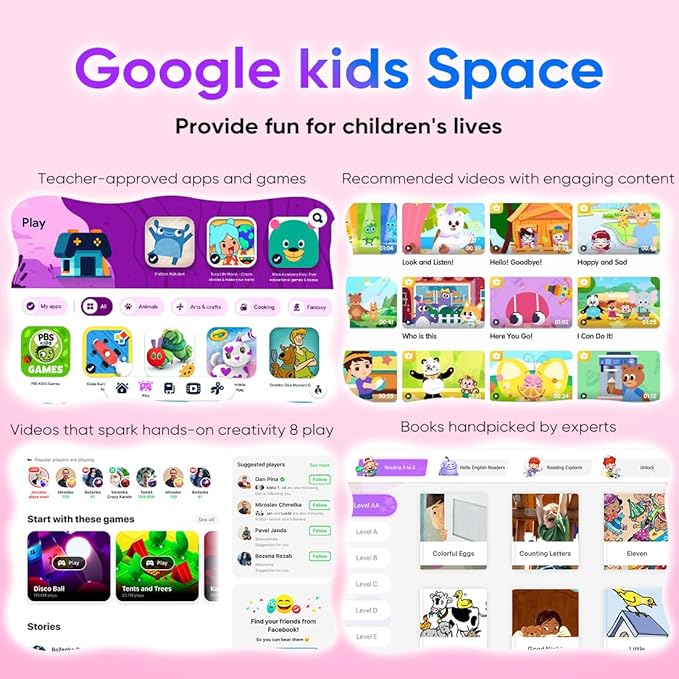 Kids Tablet, Android 10.1 inch Tablet for Kids 3-10, Educational Learning Toddler Tablet Android 14, 8（4+4） GB RAM+64GB ROM Storage, 5G WiFi, Baby Girl boy Present (Red)
