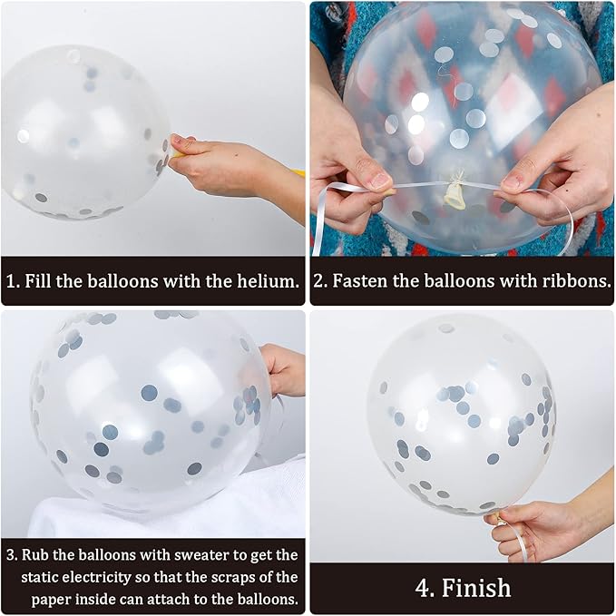 Whaline 60Pcs Graduation Party Balloon Set 7 Designs Silver White Confetti Latex Balloon with 2 Rolls Ribbon Grad Cap Congrats Grad Balloon for Graduation Party Decoration Supplies