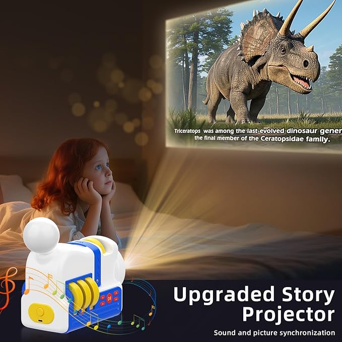 Story Projector for Kids - Educational Storybook Projector,Kids Story Projector with 32 Stories,White Noise & Night Light,Bedtime Story Player,Story Telling Toy for Toddlers Boys Girls Gifts Ages 3+