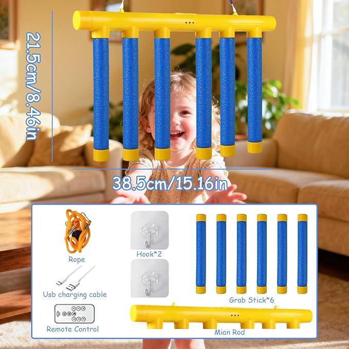 Reflective Drop Stick Challenge Game Fidget Toys for Kids Sensory with Autism Magnetic Chess Game Rebounce String for Grandkids Pop Darts Magnet Reflex Catch (Blue)