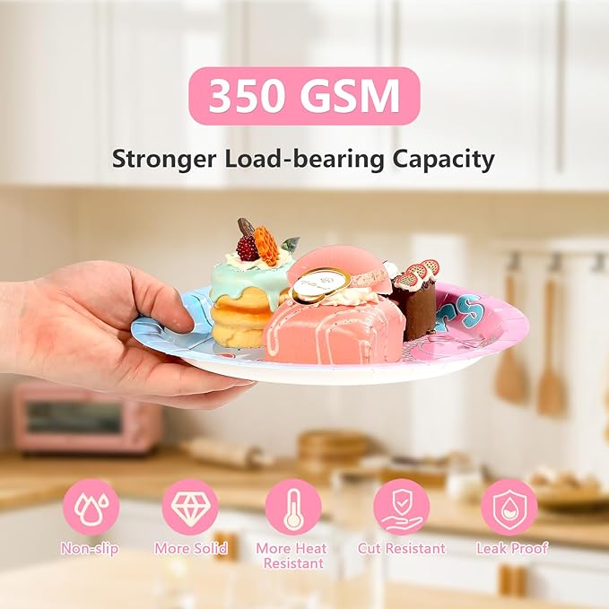 96Pcs Golf Gender Reveal Decorations Putters Or Pearls Plates and Napkins Tableware Sets Blue or Pink Decorations for Golf Theme He or She Gender Reveal Baby Shower Birthday Party Supplies Serves 24