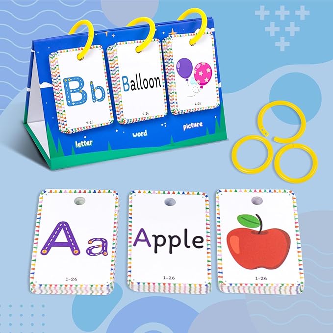 78Pcs Educational Flashcards Alphabets Vocabulary Learning Cards with Parent Interaction Guide for Preschool Educational Word Cards