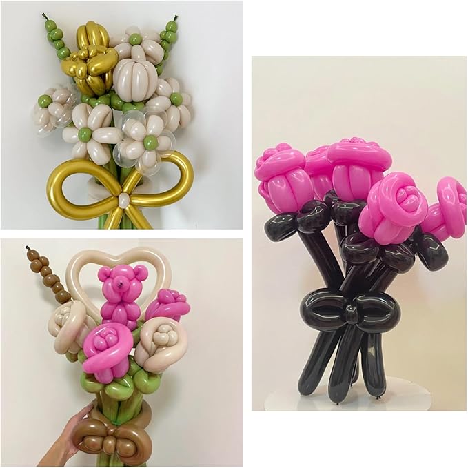 100Pcs Hot Pink 260 balloons, Thickening Latex Rose Red 260q Balloons for Animal Model, Long Twisting Balloons for Halloween Xmas Presents, Animal Shape Weddings, Birthdays Clowns. (Retro rose red)
