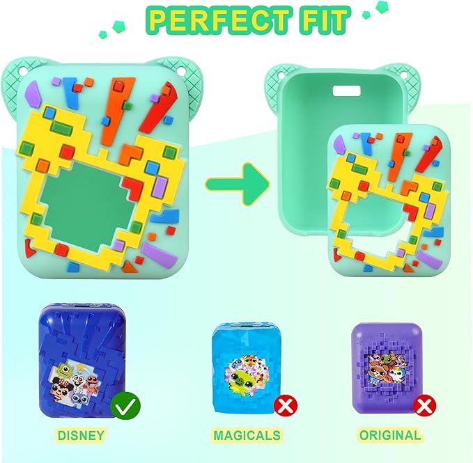 Silicone Cover Case for Bitzee Disney Interactive Toy, Soft Silicone Protective Bag, Protective Skin Sleeve for Bitzee Virtual Electronic Pets Accessories, Green