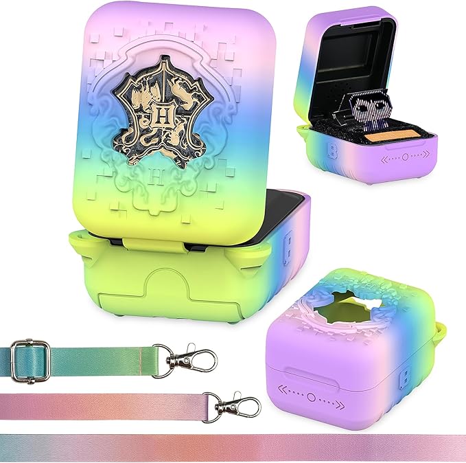 Silicone Case for Bitzee Harry Potter Interactive Digital Pet, Protective Cover for Harry Potter Bitzee Virtual Electronic Pets Accessories (Rainbow Case)