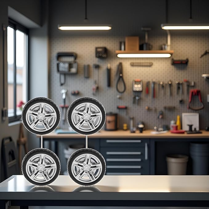 4Pcs Black Toy Car Wheel Tires,48mm Simulation Rubber Wheel Tire Toy Model DIY RC Spare Parts Easy Installation Small in Size,Remote and App Controlled Vehicles and Parts,Wheels and Tires