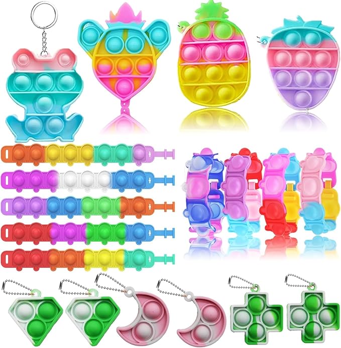 118 Pcs Party Favors for Kids 4-8, Pop Fidget Toys, Goodie Bag Stuffers, Treasure Box Toys for Classroom, Carnival Prizes, Pinata Stuffers, Goodie Bags Filler, Prize Box toys for Kids Classroom