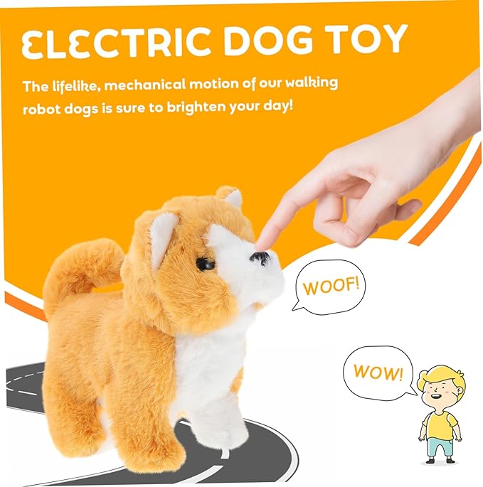 1pc Interactive Electric Dog Toy Walking Barking Corgi Model for Boys and Girls Realistic Movement and Sounds for Playtime and Cognitive Learning