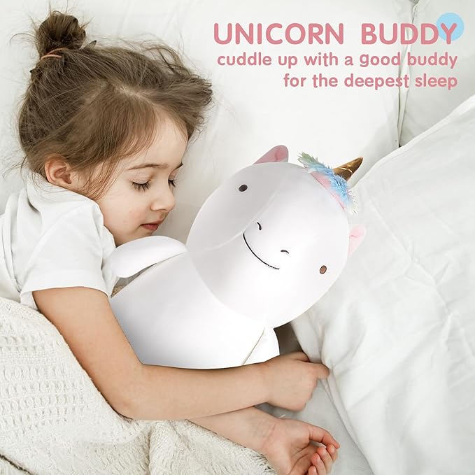 44” Long Unicorn Plush Body Pillow, Giant Cute Colorful Unicorn Stuffed Animals, Large Unicorn Squishy Soft Big Plushies Toy, Gifts for Kids Girls and Boys, Birthdays ﻿