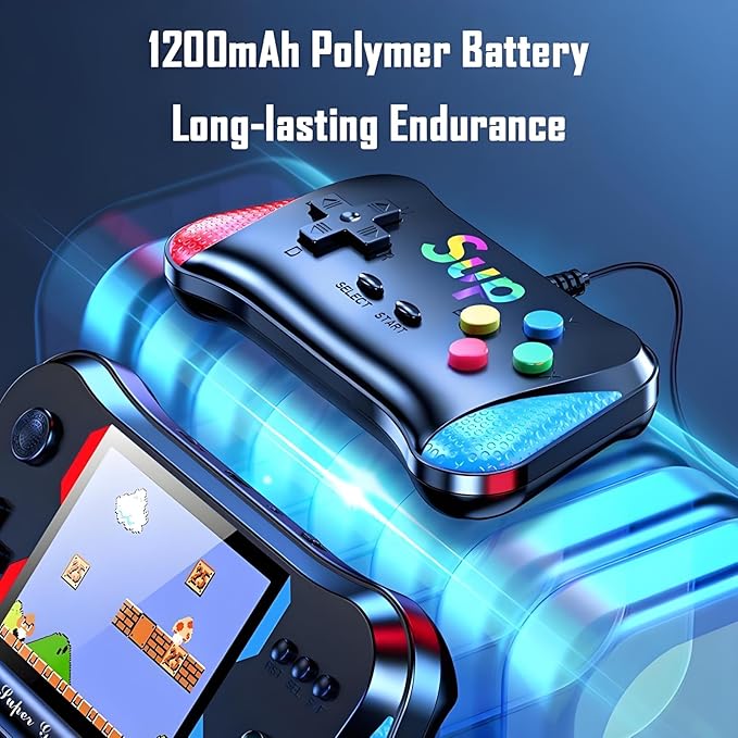 SUP Retro Handheld Game Console, 500 Classic Games, 3.5'' LCD Screen Handheld Video Game Console, Support 2 Players and TV Connection, Perfect for Travel, Great Gifts!