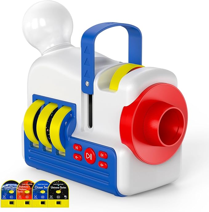 Story Projector for Kids, Educational Story Dream Machine with 32 Stories & 4 Science Cartridges, Audio Books for Toddlers, Night Light & White Noise, Bedtime Story Player