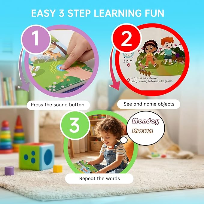 2025 My First Words Sound Book for Kids 3+ | 470+ Fun English Words & Interactive Themes | Talking Toy with Phonics, Games & Story Mode(Scene)