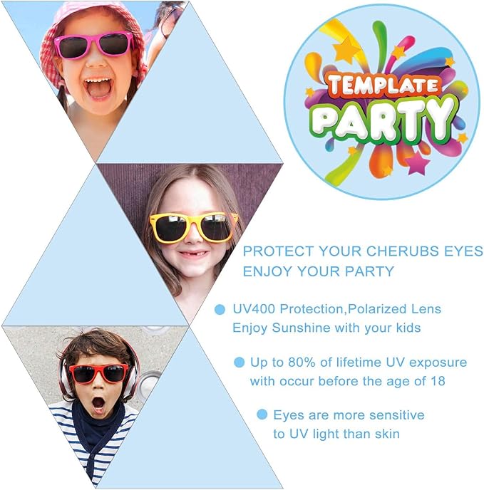 GINMIC Kids Sunglasses Party Favors, 24Pack Valentines Neon Sunglasses for Kids, Boys and Girls, Great Gift for Birthday Party Supplies, Beach, Pool Party Favors, Fun Gift, Party Toys