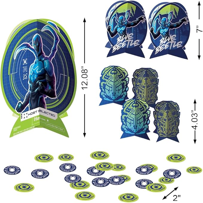 Table Centerpiece Kit (27 Pc Set) - High-Quality & Sturdy, Perfect Party Essential For Themed Parties & Events, Blue Beetle