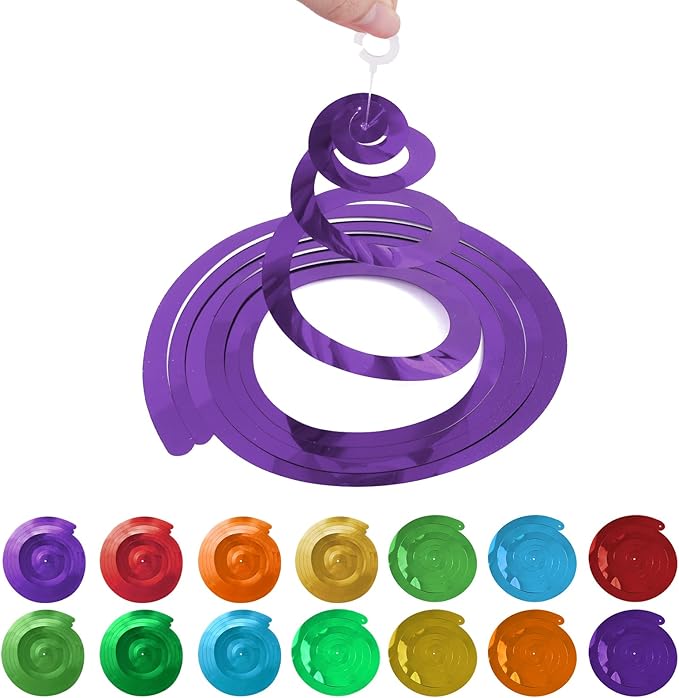 Colorful Ceiling Swirl Foil Decorations Hanging Plastic Streamer Themed Swirl Party Decoration for Wedding Thanksgiving Day Graduation Celebration, Pack of 28 (Rainbow)