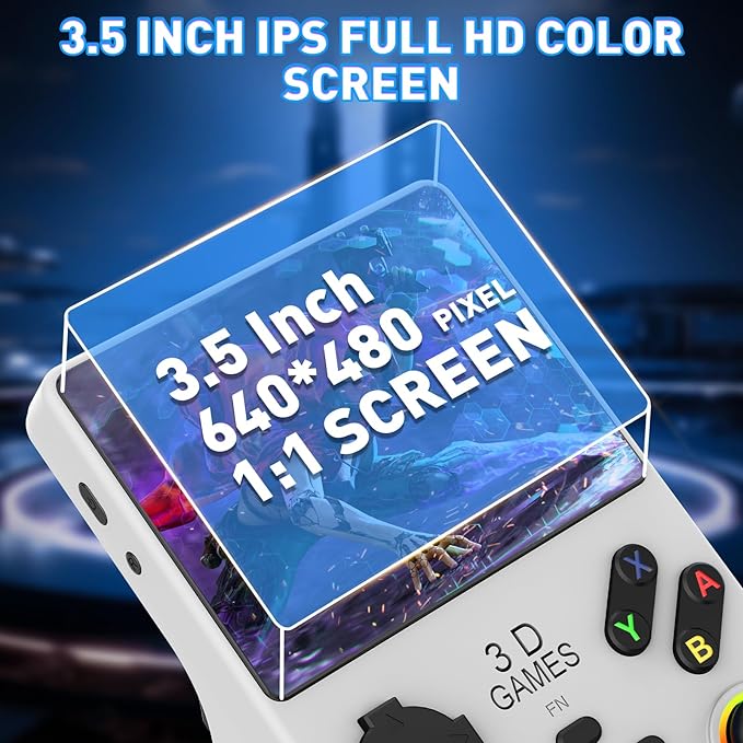 V40 PRO Upgraded Retro Handheld Game Console, Built in 35,000+Classic Games, 36+Simulators, Linux System, 3.5-inch 4K HD IPS Screen Video Player, 256GB TF Card, Portable Pocket Arcade Console (White)