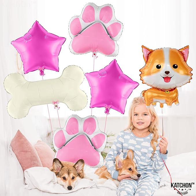 KatchOn Dog Balloon for Party - 28 Inch, Pack of 6 | Paw Balloons, Birthday Decorations | Party Supplies | Puppy Decorations
