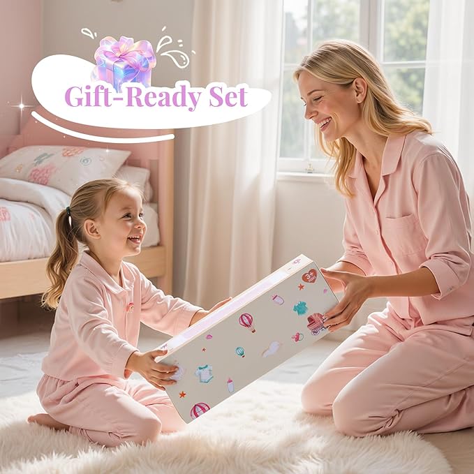BABESIDE 8 Pcs Reborn Baby Doll Clothes with Bassinet for 17-22 Inch Babydolls, Reborn Baby Doll Accessories fit Realistic Dolls Girls, Colorful Baby Dolls Clothes