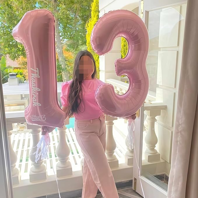 Pastel Pink 10 Balloons Number, 40 Inch Foil Number 1 & 0 Balloons for 10 Year Old Birthday Decorations, Large Self Inflating Mylar Light Pink Balloon for Girls 10th Birthday Party Anniversary Decor