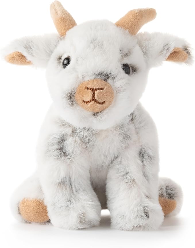 The Petting Zoo Goat Stuffed Animal Plushie, Gifts for Kids, Wild Onez Babiez Farm Animals, Goat Plush Toy 6 inches (Pack of 2)