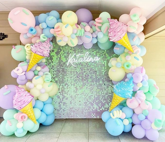 Donut Balloons, Pink Yellow Teal Balloons Pastel Pink Teal Sprinkles Confetti Balloons for Donut Theme Party Cutouts Birthday Party Balloons Arch Photo Props Favor Ideas Supplies