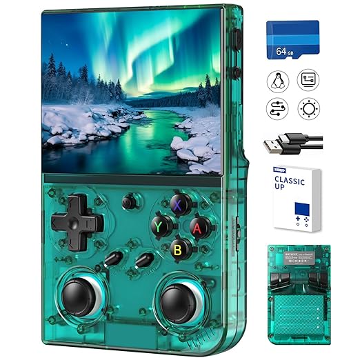 Classic Up Retro Handheld Game Console,Portable Game with 3.5 Inch IPS Screen,with 64G TF Card Pre-Installed 4353 Games Supports 5G WiFi Bluetooth HDMI and TV Output 35XXPRO