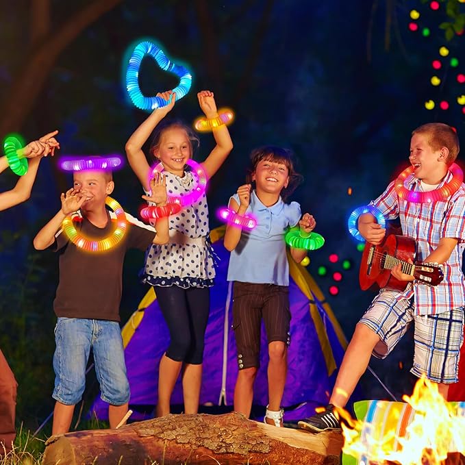 Glow in the Dark Party Favor Supplies for Kids 24 PCS, Easter Glow Sticks & Neon Glasses for Toddler,LED Light Up Toy Bracelet Necklace Accessories Decor for Mardi Gras Basket Camping Birthday Wedding