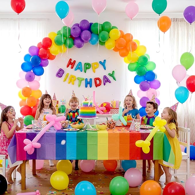 LovesTown 110PCS Assorted Colors Rainbow Balloons, Multicolor Latex Balloon for Birthday Baby Shower Graduation Engagement Anniversary Wedding Party Supplies Garland Arch Decoration,12 Inches