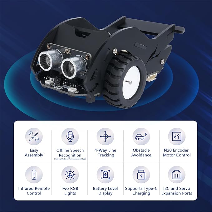 ACEBOTT Intelligent Transportation Kit + SharkBot, 2 in 1 Smart Robot Car Kit Compatible with Arduino & Scratch, STEM Toys Coding Robot Kit for STEM Classroom & Home Education,Gifts for Kids and Teens