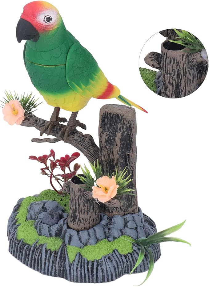 ZJchao Electric Voice Control Parrot Singing Toy for Kids Adults Mimicry Parrot Simulation Toy Entertainment (506H)