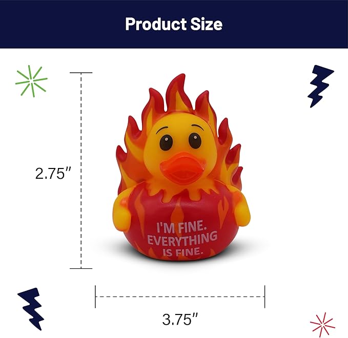 Funny Rubber Duck – Hilarious Decorative Duck for Bathroom, Desk, or Gag Gift – Quirky Collectible with Sarcastic Quote – Great Gift for Adults, Coworkers, or Friends-I'm Fine