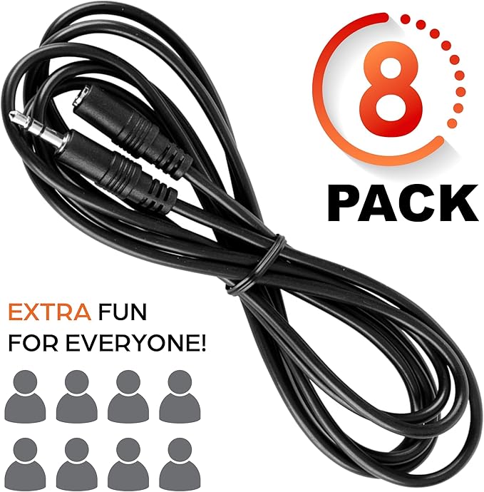 Teacher's Choice 15 Ft Extension Cables for Handheld Game Buzzer System (8 Pack)