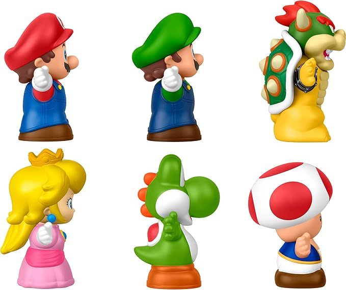 Fisher-Price Little People Toddler Toy My Mario 6-Piece Character Figure Set for Preschool Pretend Play Kids Ages 18+ Months