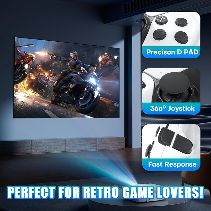 M15 Retro Gaming Console,Dual 2.4GHz Wireless Controllers,Retro Game Stick with 64GB TF Card,Support 23 Emulators,Game Stick 4K HDMI Plug and Play Video Games for TV